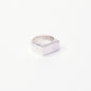 handmade recycled sterling silver 925 chunky square ring