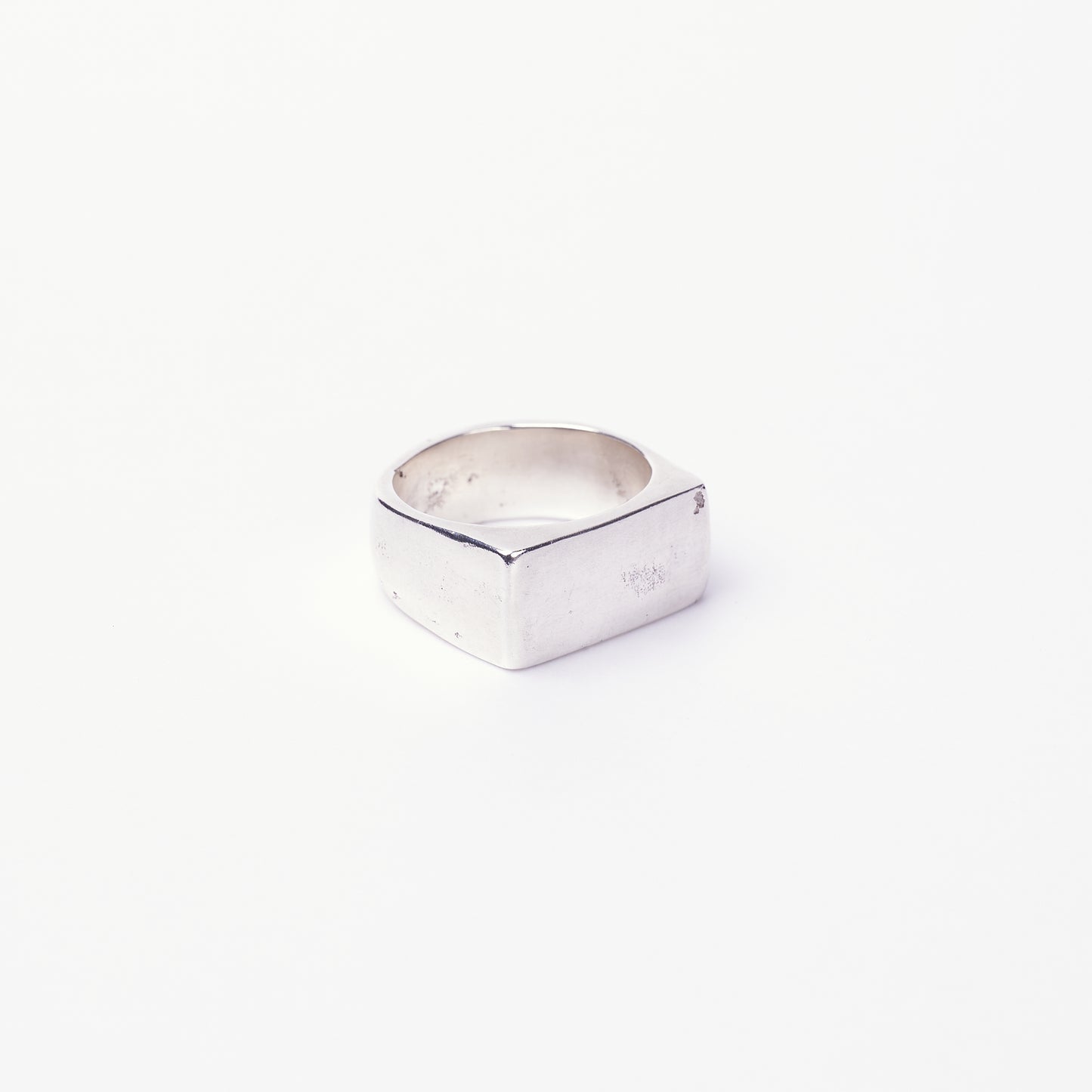 handmade recycled sterling silver 925 chunky square ring