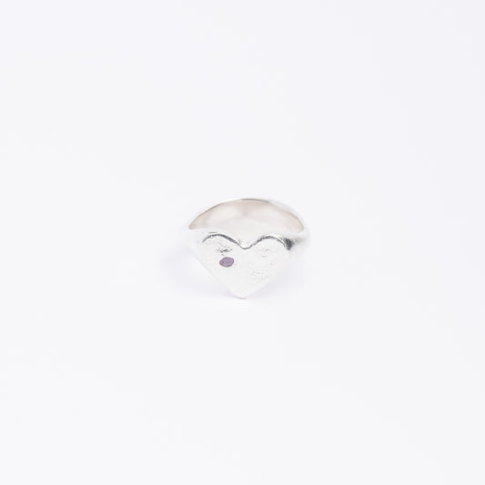 Reversible Heart & Signet Silver Ring